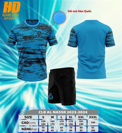 Áo Bóng Đá Câu Lạc Bộ Al Nassr Xanh Ya 2022-2023